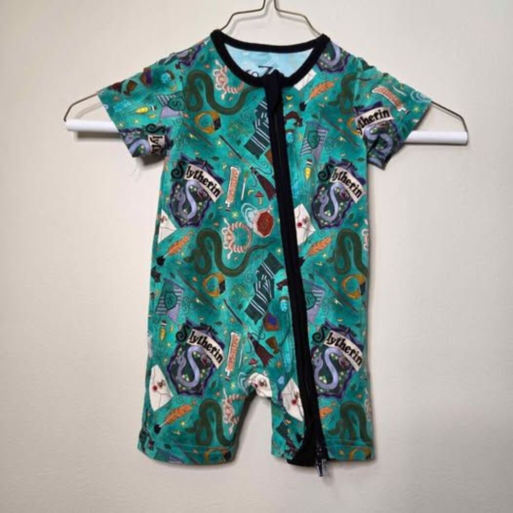 Cozco 12-18m Bamboo Fiber Slytherin Harry Potter Romper
